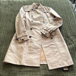 Classic Tan Double-Breasted Trench Coat